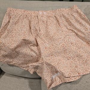 Free People Peach and Cream Floral Boxer Shorts